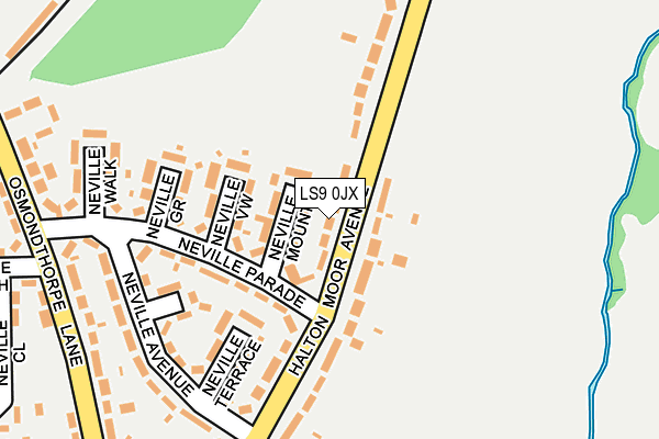 LS9 0JX map - OS OpenMap – Local (Ordnance Survey)