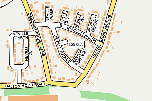 LS9 0LA map - OS OpenMap – Local (Ordnance Survey)