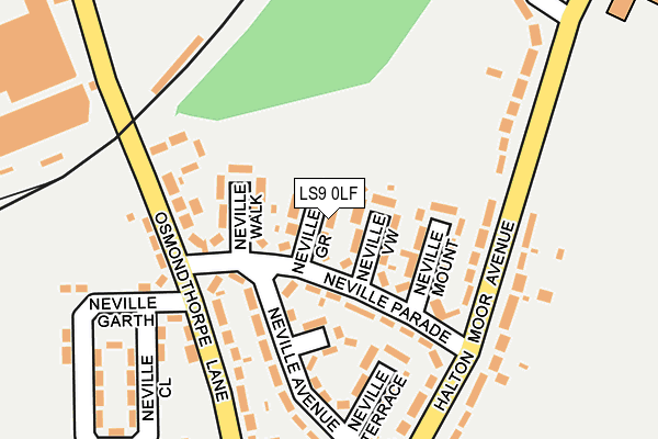 LS9 0LF map - OS OpenMap – Local (Ordnance Survey)