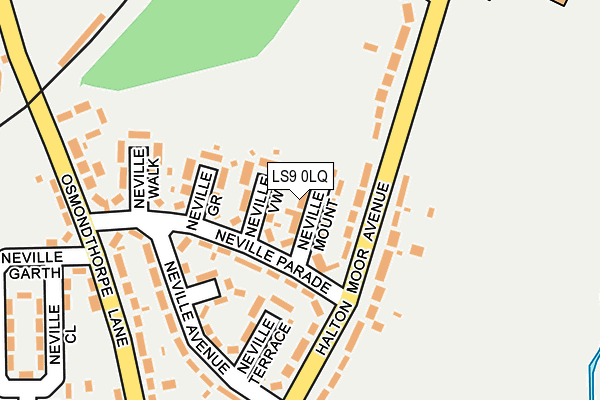 LS9 0LQ map - OS OpenMap – Local (Ordnance Survey)