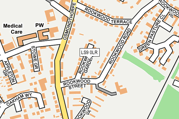 LS9 0LR map - OS OpenMap – Local (Ordnance Survey)