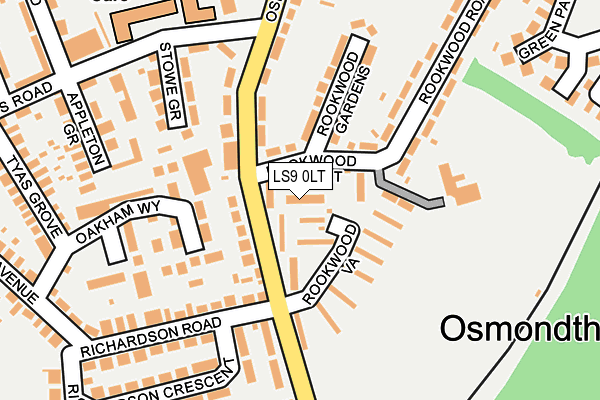 LS9 0LT map - OS OpenMap – Local (Ordnance Survey)