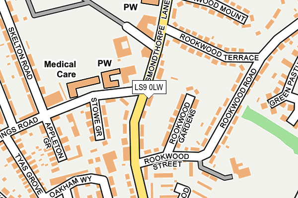 LS9 0LW map - OS OpenMap – Local (Ordnance Survey)