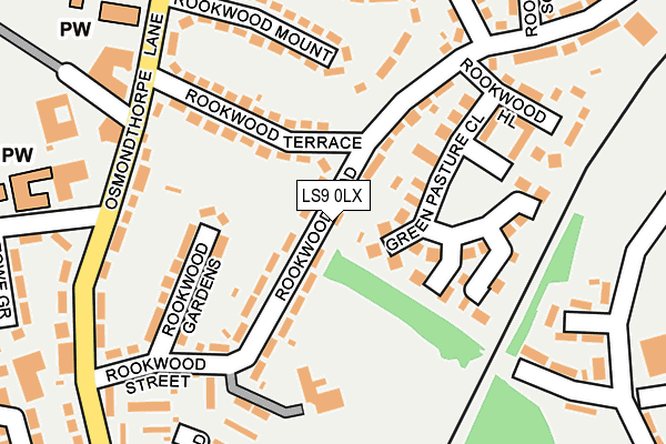 LS9 0LX map - OS OpenMap – Local (Ordnance Survey)