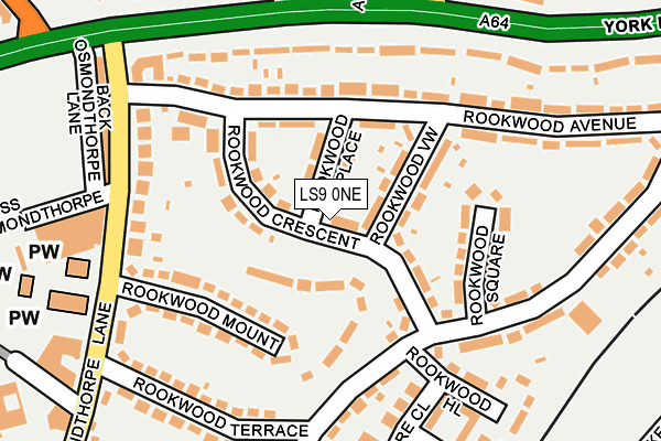 LS9 0NE map - OS OpenMap – Local (Ordnance Survey)