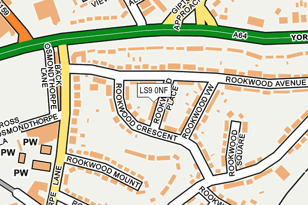 LS9 0NF map - OS OpenMap – Local (Ordnance Survey)