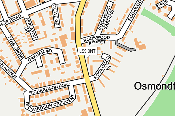 LS9 0NT map - OS OpenMap – Local (Ordnance Survey)