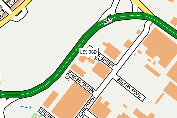 LS9 0SD map - OS OpenMap – Local (Ordnance Survey)