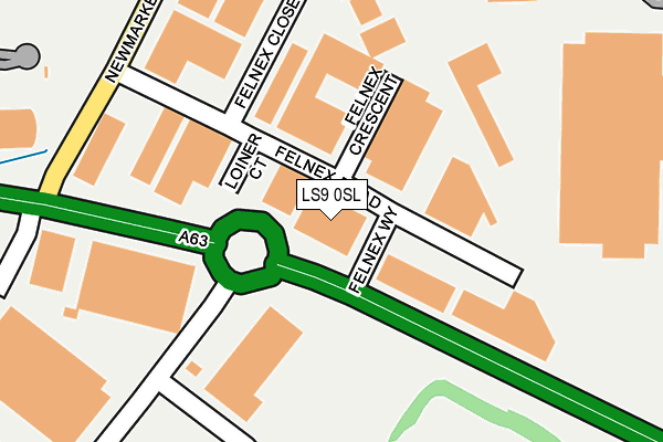 LS9 0SL map - OS OpenMap – Local (Ordnance Survey)
