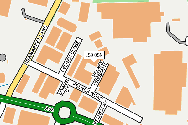 LS9 0SN map - OS OpenMap – Local (Ordnance Survey)