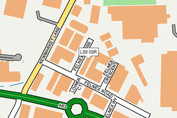LS9 0SR map - OS OpenMap – Local (Ordnance Survey)