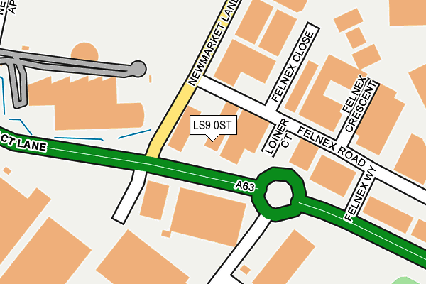LS9 0ST map - OS OpenMap – Local (Ordnance Survey)