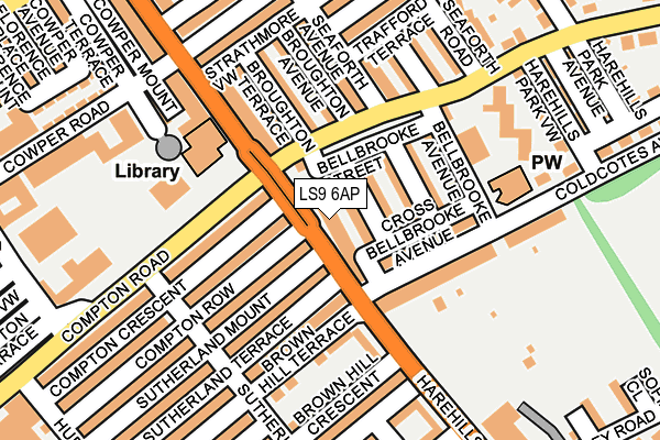 LS9 6AP map - OS OpenMap – Local (Ordnance Survey)