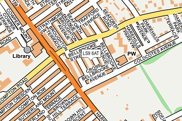 LS9 6AT map - OS OpenMap – Local (Ordnance Survey)