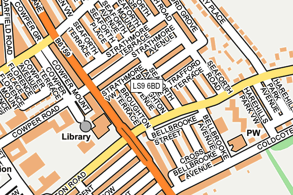 LS9 6BD map - OS OpenMap – Local (Ordnance Survey)