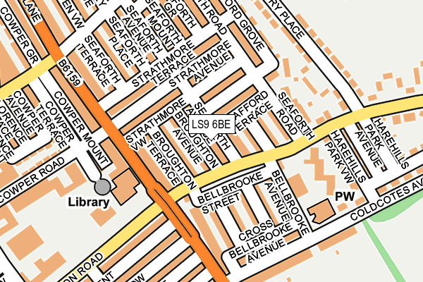 LS9 6BE map - OS OpenMap – Local (Ordnance Survey)
