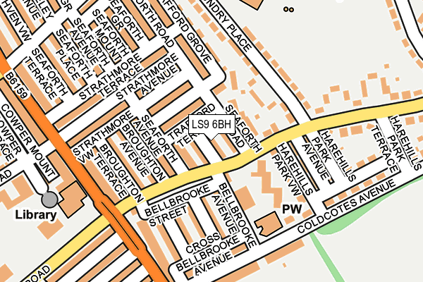 LS9 6BH map - OS OpenMap – Local (Ordnance Survey)