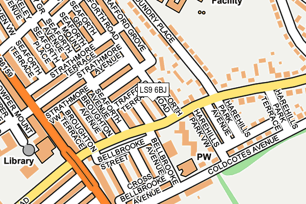 LS9 6BJ map - OS OpenMap – Local (Ordnance Survey)