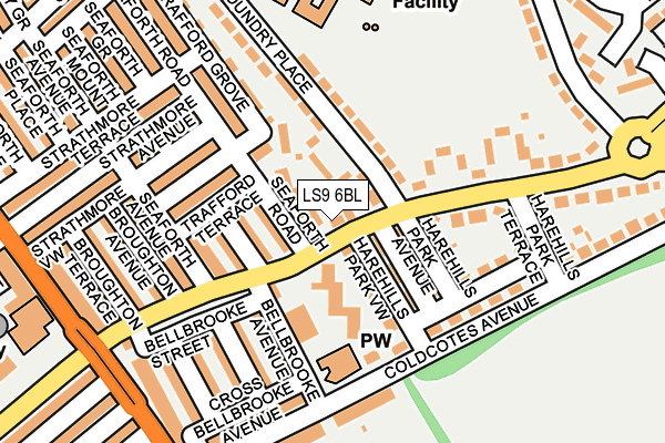 LS9 6BL map - OS OpenMap – Local (Ordnance Survey)