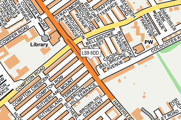 LS9 6DD map - OS OpenMap – Local (Ordnance Survey)