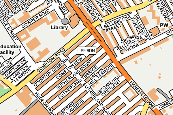 LS9 6DN map - OS OpenMap – Local (Ordnance Survey)