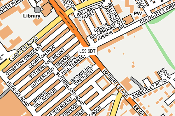 LS9 6DT map - OS OpenMap – Local (Ordnance Survey)