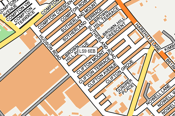 LS9 6EB map - OS OpenMap – Local (Ordnance Survey)