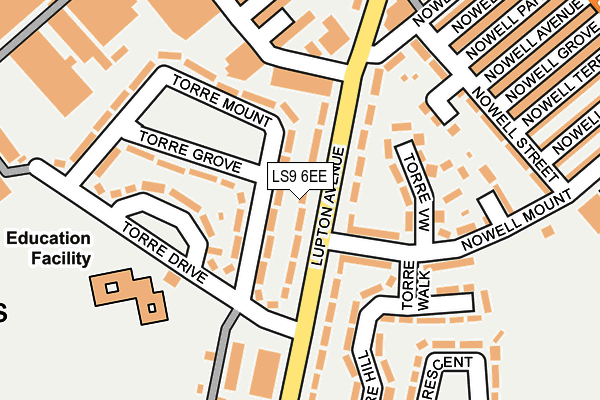 LS9 6EE map - OS OpenMap – Local (Ordnance Survey)