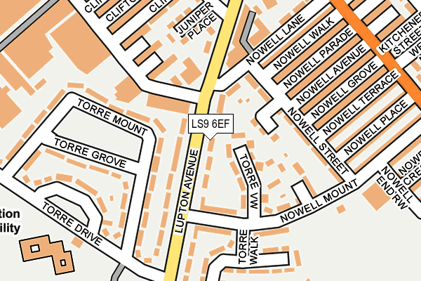 LS9 6EF map - OS OpenMap – Local (Ordnance Survey)