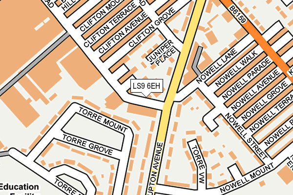 LS9 6EH map - OS OpenMap – Local (Ordnance Survey)