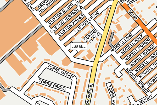 LS9 6EL map - OS OpenMap – Local (Ordnance Survey)