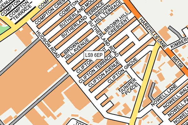 LS9 6EP map - OS OpenMap – Local (Ordnance Survey)