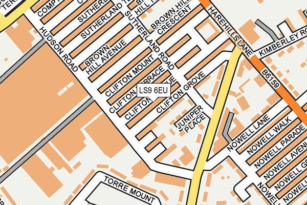 LS9 6EU map - OS OpenMap – Local (Ordnance Survey)