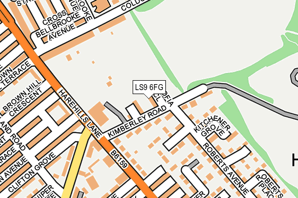 LS9 6FG map - OS OpenMap – Local (Ordnance Survey)