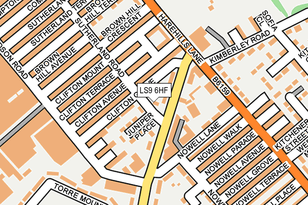 LS9 6HF map - OS OpenMap – Local (Ordnance Survey)