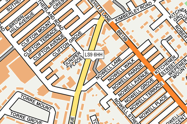 LS9 6HH map - OS OpenMap – Local (Ordnance Survey)