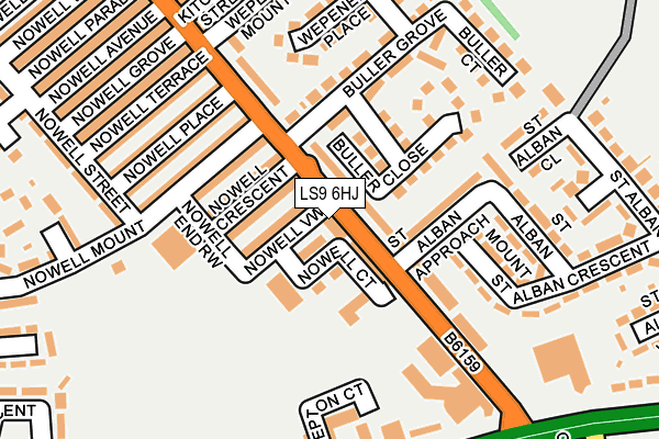 LS9 6HJ map - OS OpenMap – Local (Ordnance Survey)