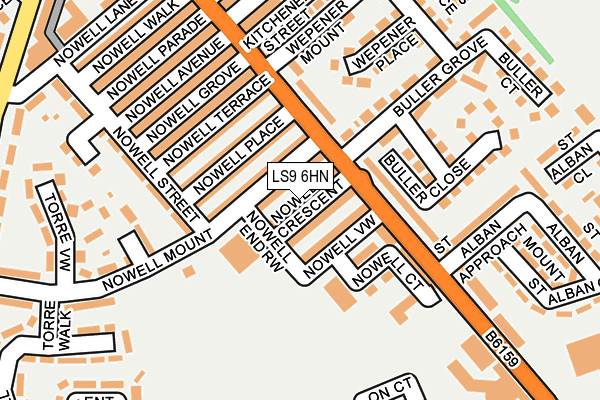 LS9 6HN map - OS OpenMap – Local (Ordnance Survey)