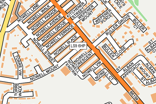 LS9 6HP map - OS OpenMap – Local (Ordnance Survey)