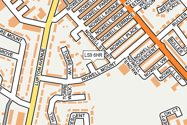 LS9 6HR map - OS OpenMap – Local (Ordnance Survey)
