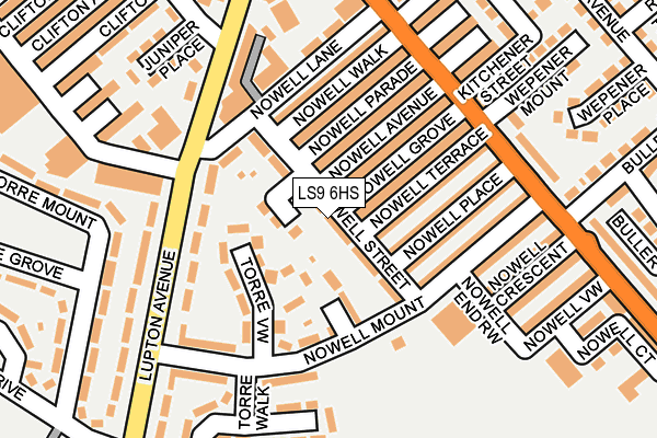 LS9 6HS map - OS OpenMap – Local (Ordnance Survey)