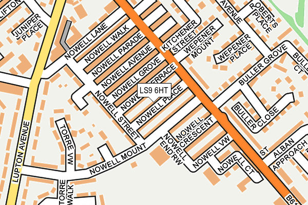 LS9 6HT map - OS OpenMap – Local (Ordnance Survey)