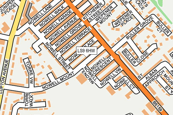 LS9 6HW map - OS OpenMap – Local (Ordnance Survey)