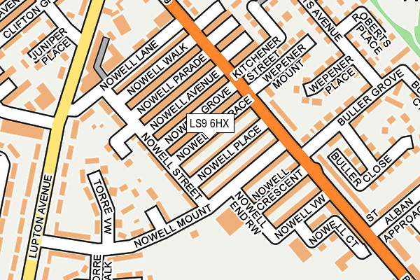 LS9 6HX map - OS OpenMap – Local (Ordnance Survey)