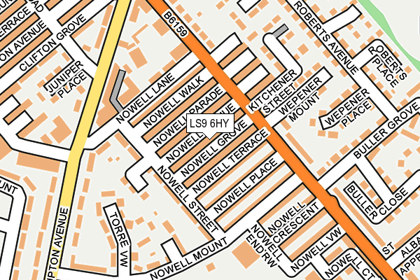 LS9 6HY map - OS OpenMap – Local (Ordnance Survey)
