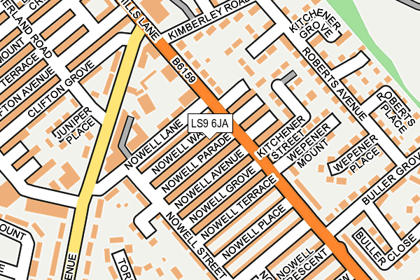 LS9 6JA map - OS OpenMap – Local (Ordnance Survey)