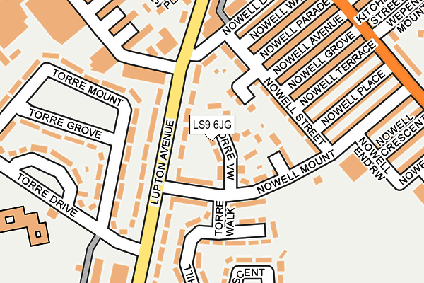 LS9 6JG map - OS OpenMap – Local (Ordnance Survey)