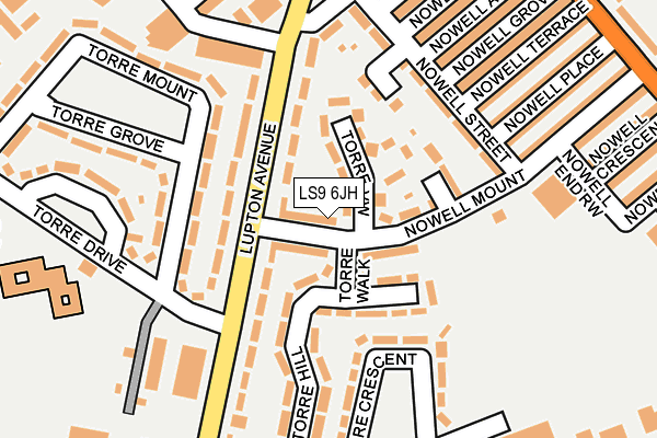 LS9 6JH map - OS OpenMap – Local (Ordnance Survey)
