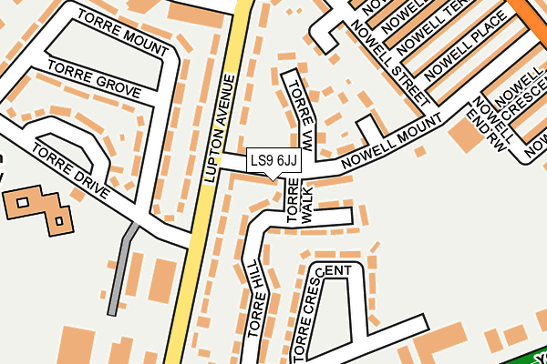LS9 6JJ map - OS OpenMap – Local (Ordnance Survey)