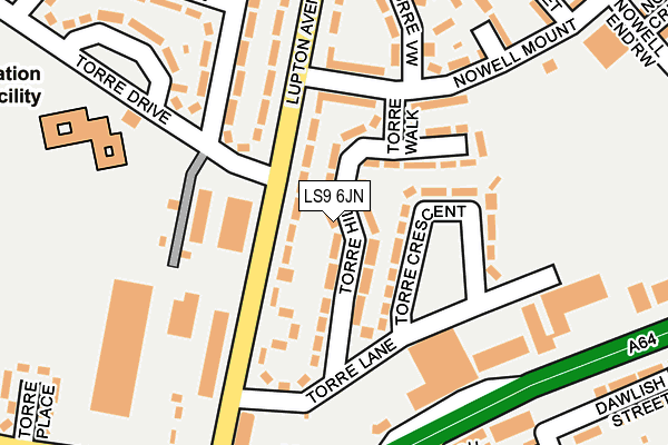 LS9 6JN map - OS OpenMap – Local (Ordnance Survey)